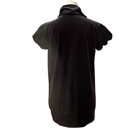 Vintage 90’s Necessary Objects Black Velvet Bubble Sleeve Top L - Picture 5 of 8
